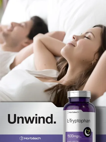 Miniatura 6 de Horbäach Cápsulas L de triptófano de 1500 mg 240 unidades Fórmula nocturna Suplemento sin OMG, sin gluten