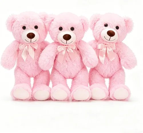Miniatura 21 de 3 piezas de oso de peluche de 13.5 pulgadas, suave, de peluche, a granel, lindos juguetes de peluche para niños, baby shower, cumpleaños
