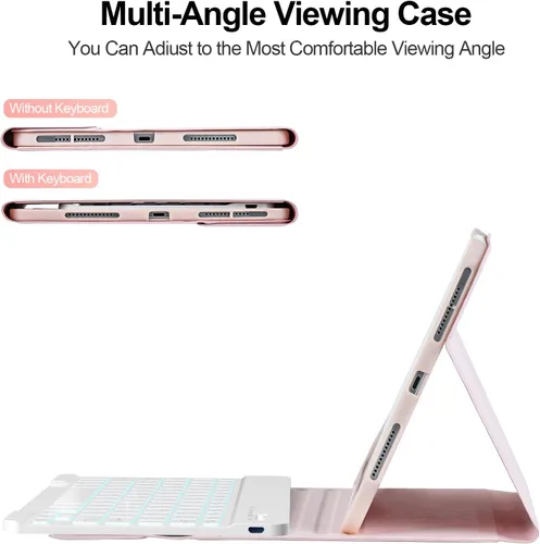 Miniatura 9 de besky Funda de teclado para iPad Air de 11 pulgadas con teclado M3/M2 (2025/2024) y serie Air (6ª/5ª/4ª generación), para iPad Pro 11