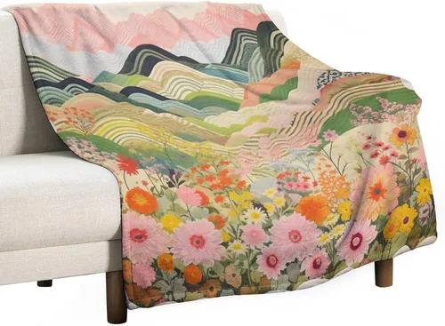 Miniatura 32 de Manta de verano con parches bohemios, vintage, bohemia, acogedora manta de franela para sofá, cama para niños y adultos, 30 x 40 pulgadas, manta