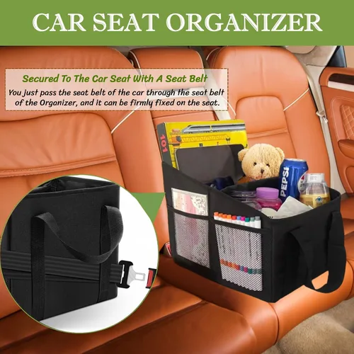 Miniatura 2 de BLIRITEL Organizador de asiento de automóvil para asiento delantero y trasero, organizador de asiento de pasajero, organizador de almacenamiento