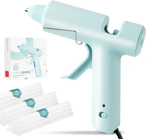 Miniatura 8 de Pistola de pegamento caliente, kit de mini pistola de pegamento caliente con 30 barras de pegamento, flujo constante, calentamiento rápido y diseño