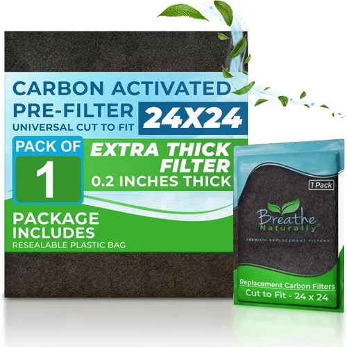 Miniatura 19 de Breathe Naturally Corte Universal para Adaptar Filtro de Aire de Carbón Activado – Filtros de Carbón de Repuesto – Lámina de Carbón de Prefiltro