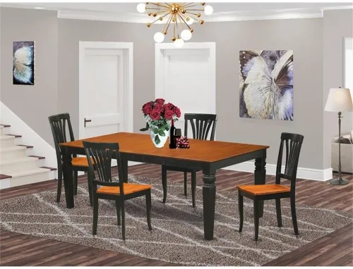 Miniatura 2 de East West Furniture LGAV5-BCH-W - Juego de cocina de 5 piezas que incluye una mesa de comedor rectangular con hoja de mariposa y 4 sillas de asiento