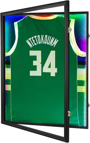Miniatura 10 de IHEIPYE Marco Expositor de Camisetas con Cerradura, Caja de Sombra Grande para Camisetas Deportivas con Protección UV del 98% Acrílico y Colgador