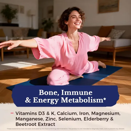 Miniatura 6 de Vitalitown Multivitamínico para mujer, multivitaminas metiladas y multiminerales, vitaminas A-K, hierro, zinc, superverdes y más, bienestar