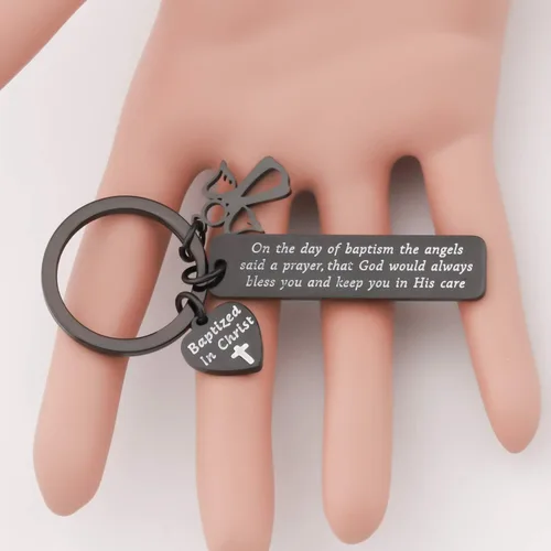 Miniatura 4 de MYOSPARK Regalo de bautismo en el día de bautizado, los ángeles dijeron una cruz de oración, regalo religioso para familiares y amigos