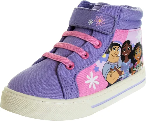 Disney Encanto Shoes - Tenis de lona para niña, Mirabel Luisa Isabella, personaje de princesa, atléticos, casuales, de lona, sin cordones,