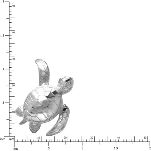 Miniatura 2 de Honolulu Jewelry Company Colgante de plata de ley con diseño de tortuga Honu Ocean Sea Life con cadena de caja de 18 pulgadas, Metal