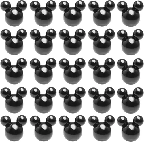 150 piezas de 0.591 in DIY pulsera collar joyería hecho a mano artesanía fabricación Mickey Mouse cabeza cuentas acrílicas agujero grande pastel