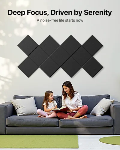 Miniatura 5 de Soundsbay Vinilo con carga masiva, paneles de pared insonorizados autoadhesivos, paquete de 12 unidades cuadradas de vinilo con carga masiva, Negro