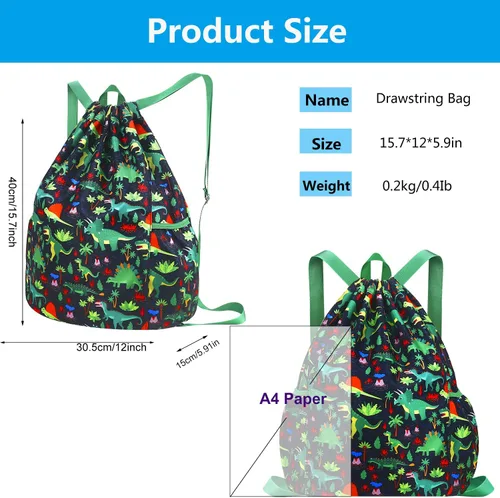 Miniatura 2 de Mochila con cordón para niños, color13, Moda