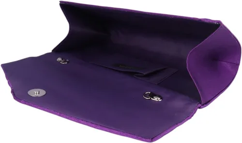 Miniatura 4 de Adoptfade Bolso de noche para mujer satinado plisado Rhinestone elegante solapa bolso de embrague