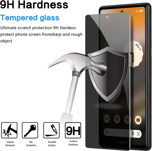 Miniatura 3 de YWXTW Protector de pantalla de privacidad para Google Pixel 6A, 6.1 "5G, vidrio templado anti-espía 9H película de dureza