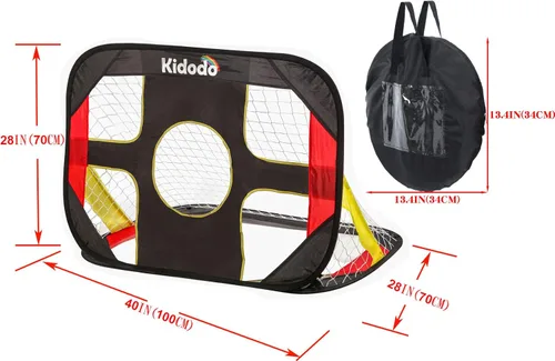 Miniatura 7 de Kidodo Juego de red de portería de fútbol portátil, porterías de fútbol de entrenamiento emergentes para patio trasero, versiones interiores