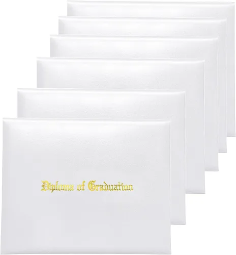 Miniatura 13 de MyGradDay Cubierta de diploma impresa 8.5x11 titular del diploma de graduación cubierta de cuero liso tamaño carta negro