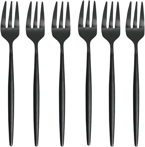 Miniatura 16 de Juego de 6 espátulas de pastel de pizza para tartas, espátulas de acero inoxidable 18/10, tenedores para tartas, mini tenedores para frutas