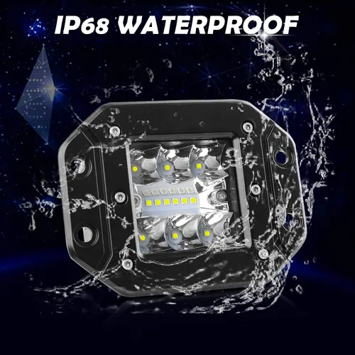 Miniatura 5 de EBESTauto - Manivelas LED de montaje empotrado, luz de trabajo LED de barra de luz de parachoques luces de conducción fuera de carretera LED lámpara