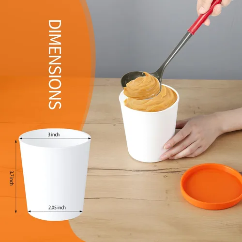 Miniatura 3 de Mini recipientes de helado para juego casero (paquete de 6 – 8 onzas), contenedores reutilizables de almacenamiento de helado para congelador