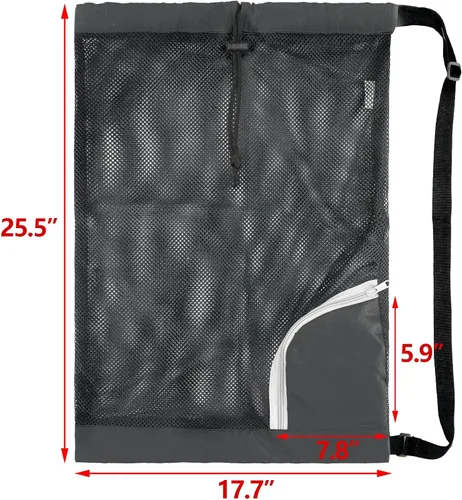 Miniatura 2 de Mochila de cordón BeeGreen para hombres y mujeres atlética para el gimnasio, deportes, entrenamiento, playa, natación, Negro, X-Grande