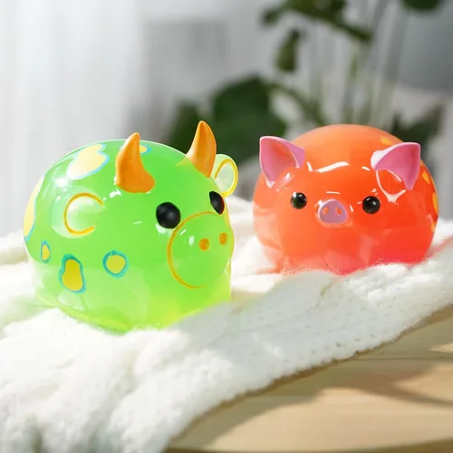 Miniatura 3 de LET'S RESIN Moldes de resina de animales, lindos moldes de silicona de figura de cerdo y vaca para resina epoxi, moldes de resina redondos 3D