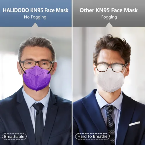 Miniatura 5 de 60 Paquetes Mascarillas Faciales KN95, Envueltas Individualmente Protección de 5 Capas Copa Mascarilla Facial contra Polvo, Mascarilla de Protección