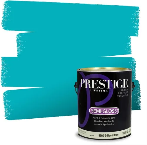 Miniatura 74 de Prestige Paints. - Base y pintura para exteriores en un solo galón, 1 galón. plano, comparable con Sherwin Williams Topsail. SW6799-PCM
