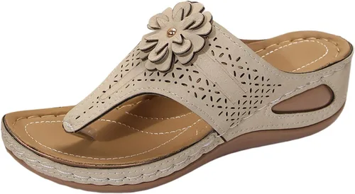 Miniatura 15 de Generic Sandalias ortopédicas de cuña con soporte de arco para mujer, sandalias informales de punta abierta, unisex para adultos