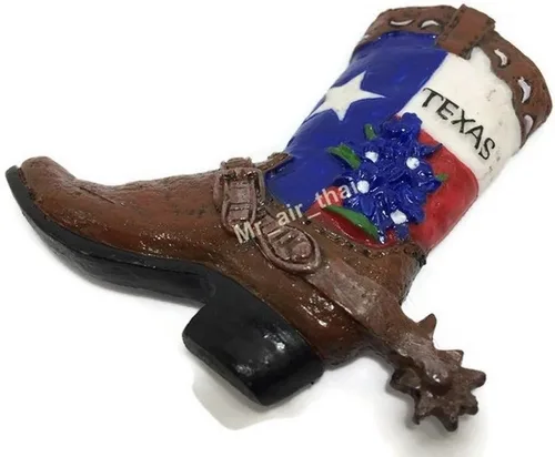 Miniatura 2 de WitnyStore Pequeña bota de vaquero con símbolos del estado de Texas, Estados Unidos de América, Estados Unidos de América, atracciones turísticas