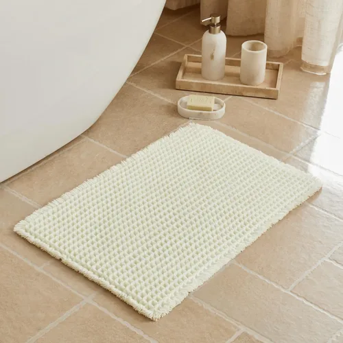 Miniatura 65 de Triohero Tapete de baño con diseño de gofre, tapete de baño pequeño y bohemio, antideslizante, lavable, ultra suave, súper absorbente, de secado