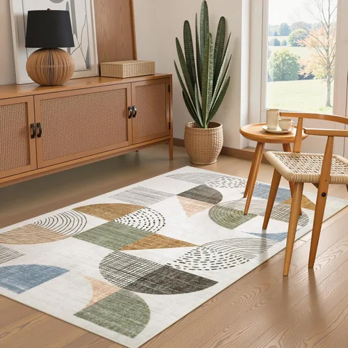 Miniatura 16 de Beeiva Alfombra de Pasillo Lavable Boho de 2 x 6 Pulgadas, Alfombras de Pasillo para Interiores Antideslizantes con Respaldo de Goma, Alfombra