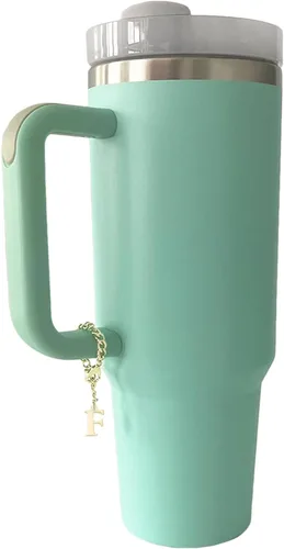 Miniatura 3 de Tovly 2 piezas de dijes de letras para Stanley Cup A-Z ID inicial colgantes personalizados para mango de vaso Stanley
