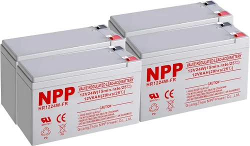 Miniatura 12 de NPP Batería HR1224W de 12 V 6 Ah, batería de repuesto de UPS AGM de alta velocidad de 144 W con terminales F2, compatible con APC RBC154, BE600M1