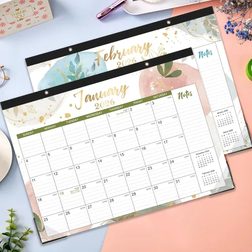 Miniatura 2 de Calendario de escritorio 2026, enero de 2026 a diciembre de 2026, calendario de escritorio 2026 de 14.6 x 11.5 pulgadas, almohadilla de escritorio