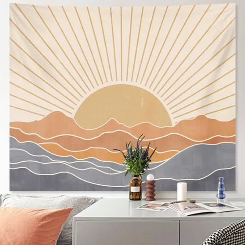 Apdidl - Tapiz bohemio para colgar en pared, ideal para la estética del dormitorio, tapices vintage bohemios de los años 70 con diseño de arco iris