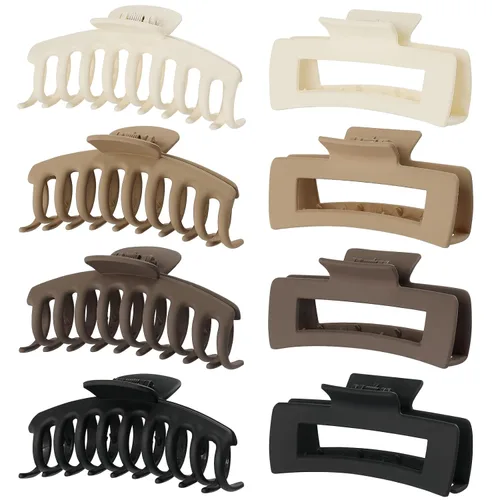 laxizar Paquete de 8 pinzas rectangulares para el cabello para mujeres y niñas, clips de bandana grandes, pinzas de sujeción fuerte para el cabello