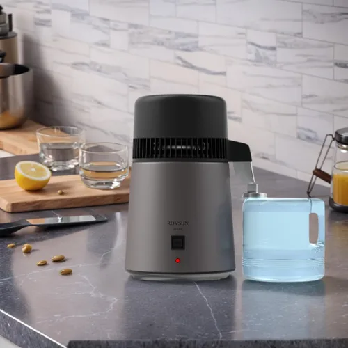Miniatura 7 de ROVSUN Destilador de agua de 1.1 galón/4L para encimera del hogar, interior de acero inoxidable y contenedor sin BPA, máquina de agua destilada