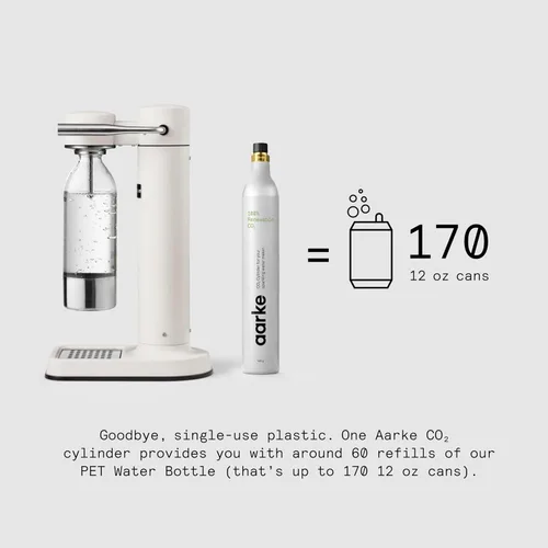 Miniatura 5 de Aarke Carbonator lll, Máquina de agua con gas y carbonatación, acero inoxidable con botella reutilizable PET sin BPA, volumen 1L/34 fl oz