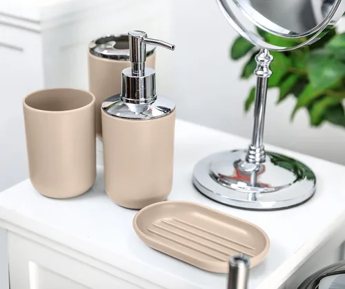 Miniatura 2 de Moss & Stone Juego de 6 accesorios de baño, juegos de decoración de baño, incluye dispensador de jabón, soporte para cepillos de dientes, taza