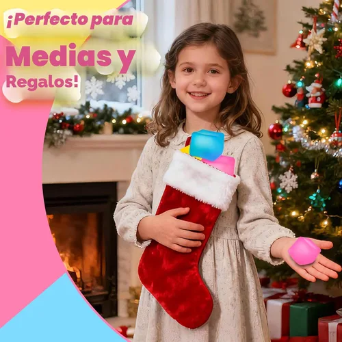 Miniatura 2 de ZaxiDeel Juguetes de Presión Cubo de Estrés Paquete de 3: Juguetes Sensoriales Llenos de Gel de Alta Densidad, Cubo de 2.1", Juguetes de Presión
