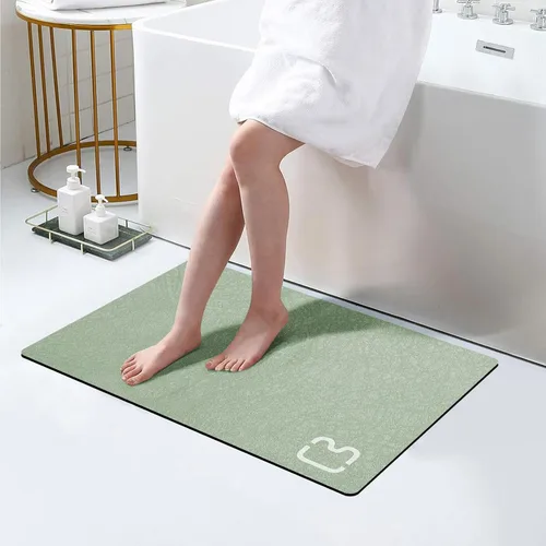 Miniatura 21 de RUERYA Tierra de Diatomeas Alfombras de Baño 23.6 x 15.7 pulgadas, Secado Rápido Súper Absorbente Base de Goma Antideslizante Alfombra de Baño