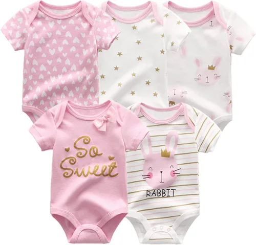 Miniatura 3 de ZAV Ropa unisex para bebés, paquete de 5 mamelucos de manga corta y 3 mamelucos con pies para bebé