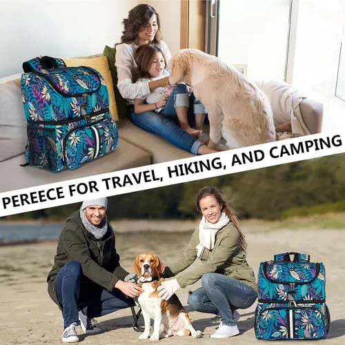 Miniatura 7 de BAGLHER Bolsa de viaje para mascotas, mochila de doble capa para suministros para mascotas (para todos los suministros de viaje para mascotas), Hawái