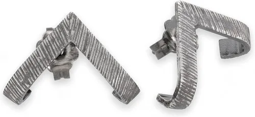 Miniatura 9 de Emmanuela - Aretes de aro texturizados en forma de V, plata de ley 925 chapada en oro, estilo minimalista, moderno, sexy, hipoalergénicos y sin