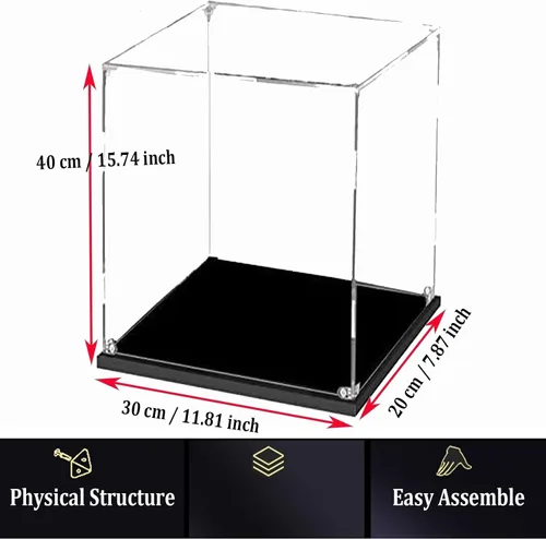 Miniatura 8 de Vitrina para Lego 10302 76989 43230 - Caja de exhibición de acrílico transparente para modelo Optimus Prime/Tallneck/Cámara, 11.8x7.8x15.7 pulgadas