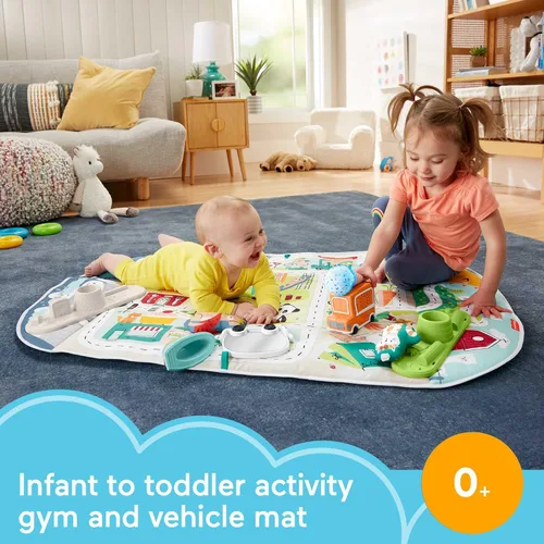 Miniatura 2 de Fisher-Price Alfombra de juegos para bebé, gimnasio de ciudad a jumbo con música y luces para juegos de desarrollo, recién nacidos a partir de 0