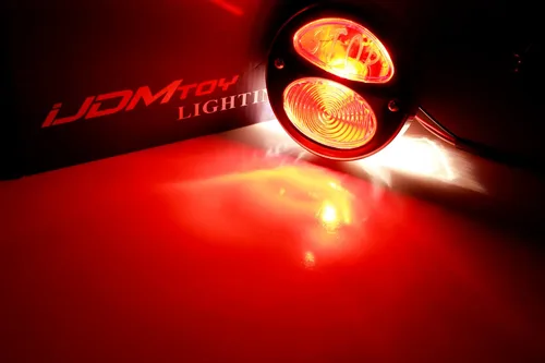 Miniatura 3 de iJDMTOY Bombilla incandescente única de estilo Duolamp de 4 pulgadas en negro brillante, compatible con automóviles clásicos, hot rods, motocicletas