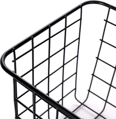 Miniatura 4 de Paquete de 4 cestas de almacenamiento de alambre para el hogar, contenedores de metal montados en la pared, contenedores organizadores para cocina