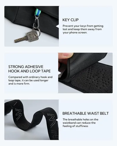 Miniatura 6 de WATERFLY Cinturón para Correr Riñonera: Bolsa de Cintura Delgada para Hombres Mujeres, Soporte para Teléfono de Fitness para Entrenamiento Maratón