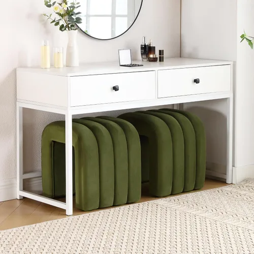 Miniatura 10 de Taburete otomano multifuncional, reposapiés para sofá, taburete de tocador moderno para sala de maquillaje, sala de estar y entrada, taburete